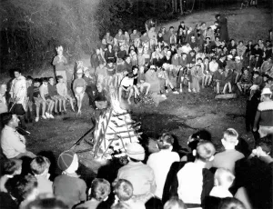 C1965: Chatham, Buckmore Park, Camp Fire c1965