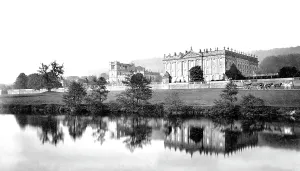 Chatsworth: Chatsworth House, from the River c1870