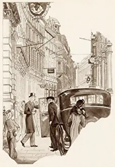 Motorcar: Chauffeur opening a car door 1933