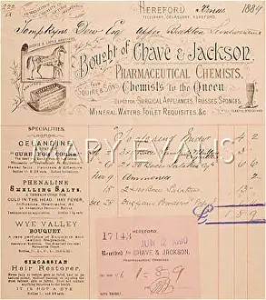 Receipts: CHAVE & JACKSON BILL