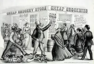 Customer: Cheap groceries, vintage print