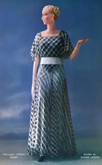 Overlaid: CHECKED EVENING GOWN 1934