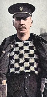 Chequered: Checked knitted chess board vest, WW1