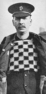 Chequered: Checked knitted chess board vest, WW1