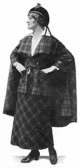 Tipperary: Checked Tipperary costume from Paris, women's fashion, WW1
