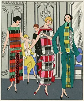 Ankle: Three checkered dresses by Martial et Armand