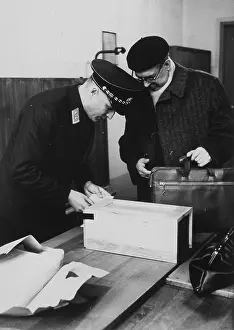 Permits: Checking permits, Berlin, 1960s