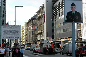 Reunification: Checkpoint Charlie reconstruction, Berlin, Germany