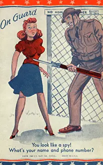 Sexist: Cheeky American Military postcard