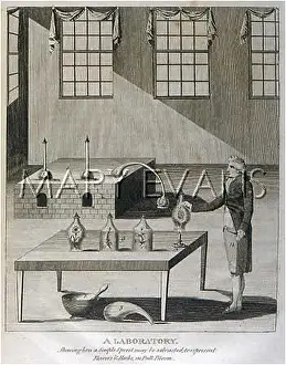 Pseudo: Chemist or alchemist working in a laboratory