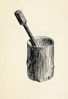 Corn: Cherokee Corn Mortar and Pestle, 20th C
