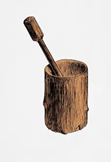 Corn: Cherokee Corn Mortar and Pestle, 20th C