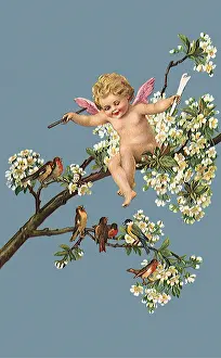 Joyfully: Cherub on Branch