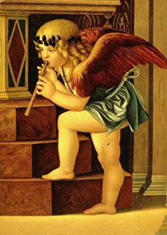 Putto: Cherub playing a pipe