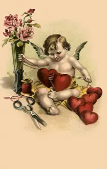 Stringing: Cherub Stringing Hearts