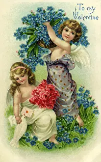 Petting: Cherubs, Flowers, Dove