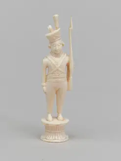 "Chess PIece, made in Berhampur, India, 1820
