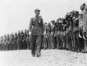 Jiangxi: Chiang Kai-shek (1887-1975), inspecting ?