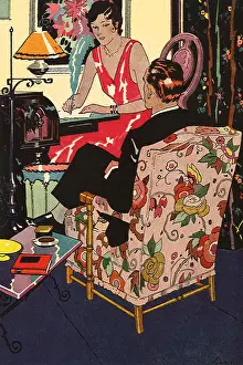 Relaxes: Chic Couple at Home
