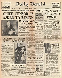 Belisha: Chief Censor Cecil Usborne asked to resign