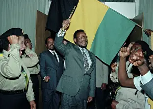 Inkatha: Chief Mangosuthu Gatsha Buthelezi surrounded by