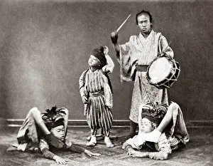 Acrobats: Child acrobats, Japan, circa 1870s