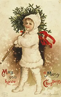 Trimming: Child carrying a Christmas Tree