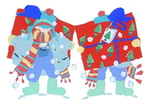 Ayliffe: Child carrying a present on his back