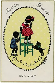 Prudent: CHILD ON CHAIR AND DOG