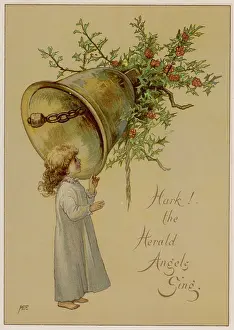 Nightdress: Child and a Christmas bell
