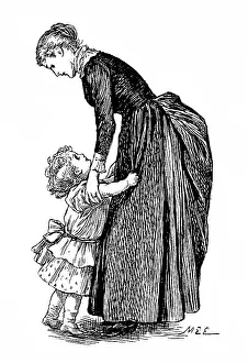 Steadies: CHILD CLINGS TO MOTHER