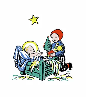Child coming to see Baby Jesus
