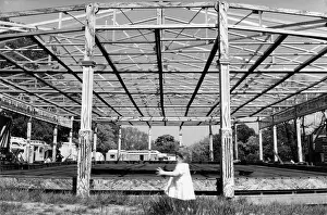 Dodgem: Child at a deserted fairground