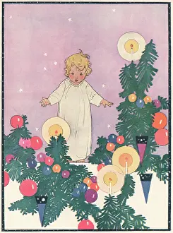 Delineator: Child, Excitement of Christmas decorations