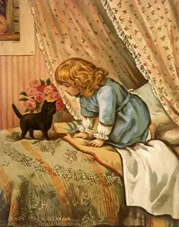 Knees: Child and Kitten