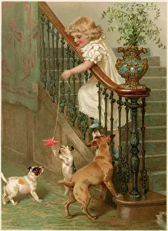 Dangling: CHILD AND HER PETS