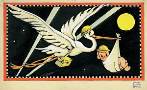 Norah: Child Playing - Stork bringing baby