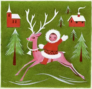 Brough: Child on a reindeer