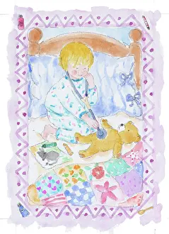 Stethoscope: Child with Teddy and Stethoscope ? Get Well