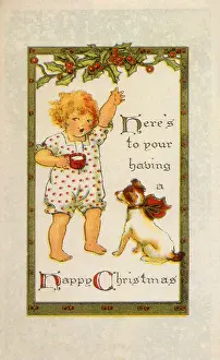 Toasting: Child Toasting to Dog