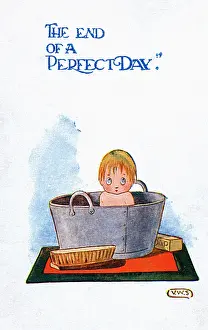 Scrubbing: Child in a zinc bath
