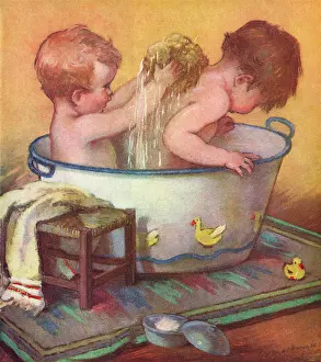 Bathtime: Children bathing together Your Turn by C V MacKenzie