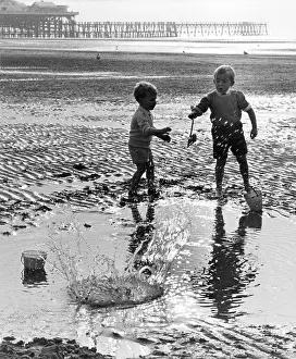 Ridges: Children on the beach, Blackpool, Lancashire