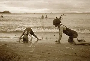 Bather: Children on the beach at the seaside