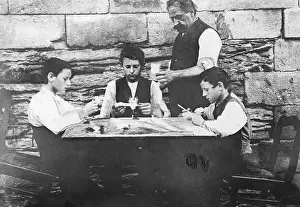 Glassblowing: Children blowing glass, 1917