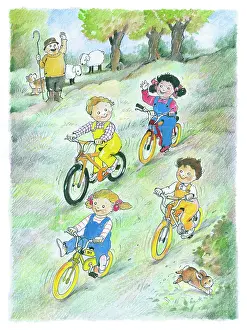 Endersby: Four children on BMX bicycles