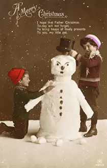 Pats: Children build a snowman