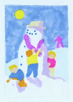 Shawn: Three Children Building a Snowman