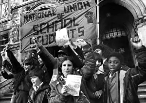 Campaigning: Children campaigning against education cuts, Ealing