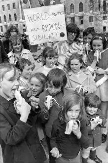 Campaigning: Children campaigning against world poverty